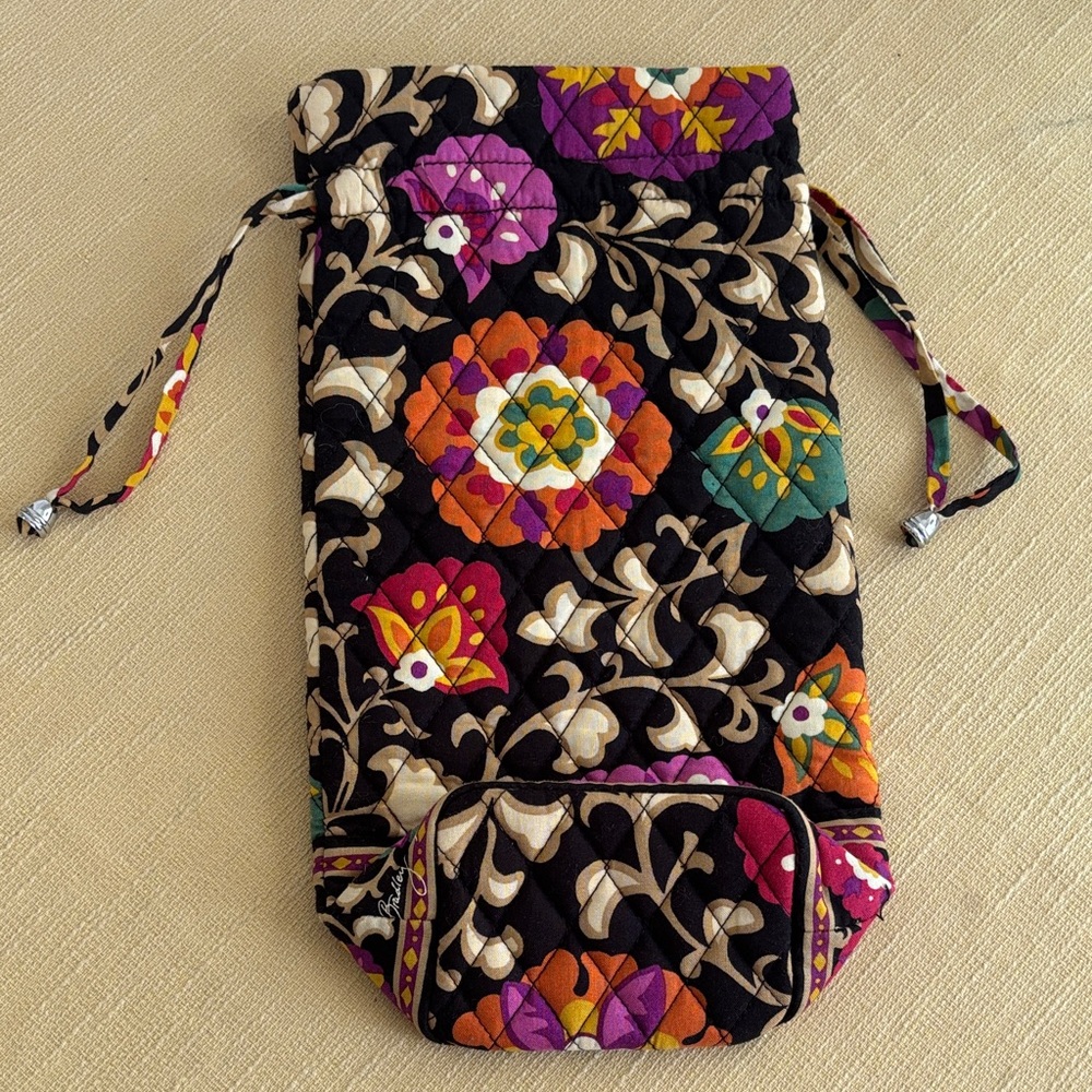 Vera Bradley Suzani Floral Cheers to You Bottle Cinch Bag